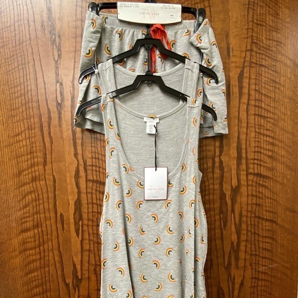 Tabitha Webb rainbow 3 piece sleepwear‎ set